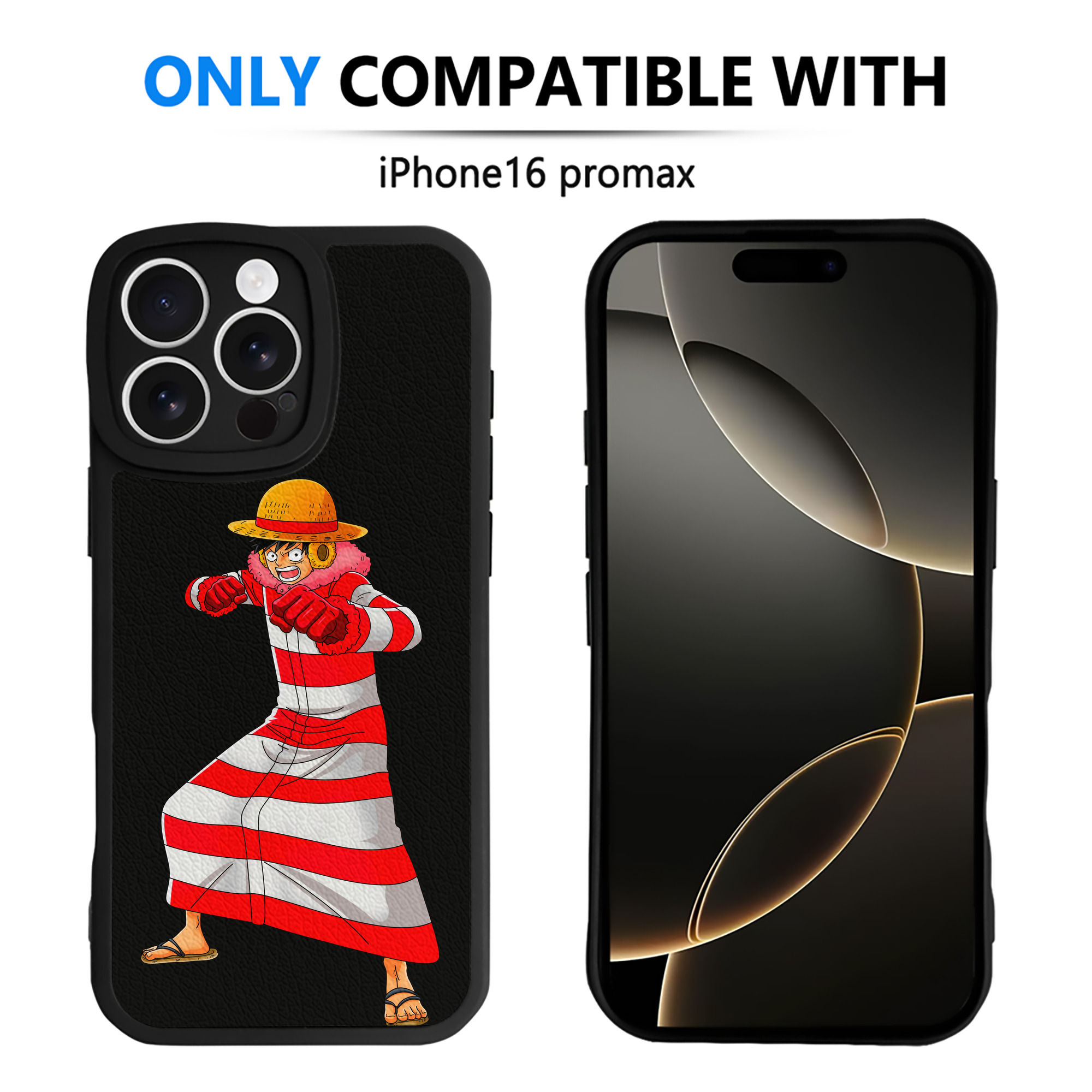 （画像用） ワンピース モンキー・D・ルフィ ONE PIECE Monkey D. Luffy 【iPhone 16シリーズ対応】シリコンスマホケース（レザー調） 材質：シリコン
